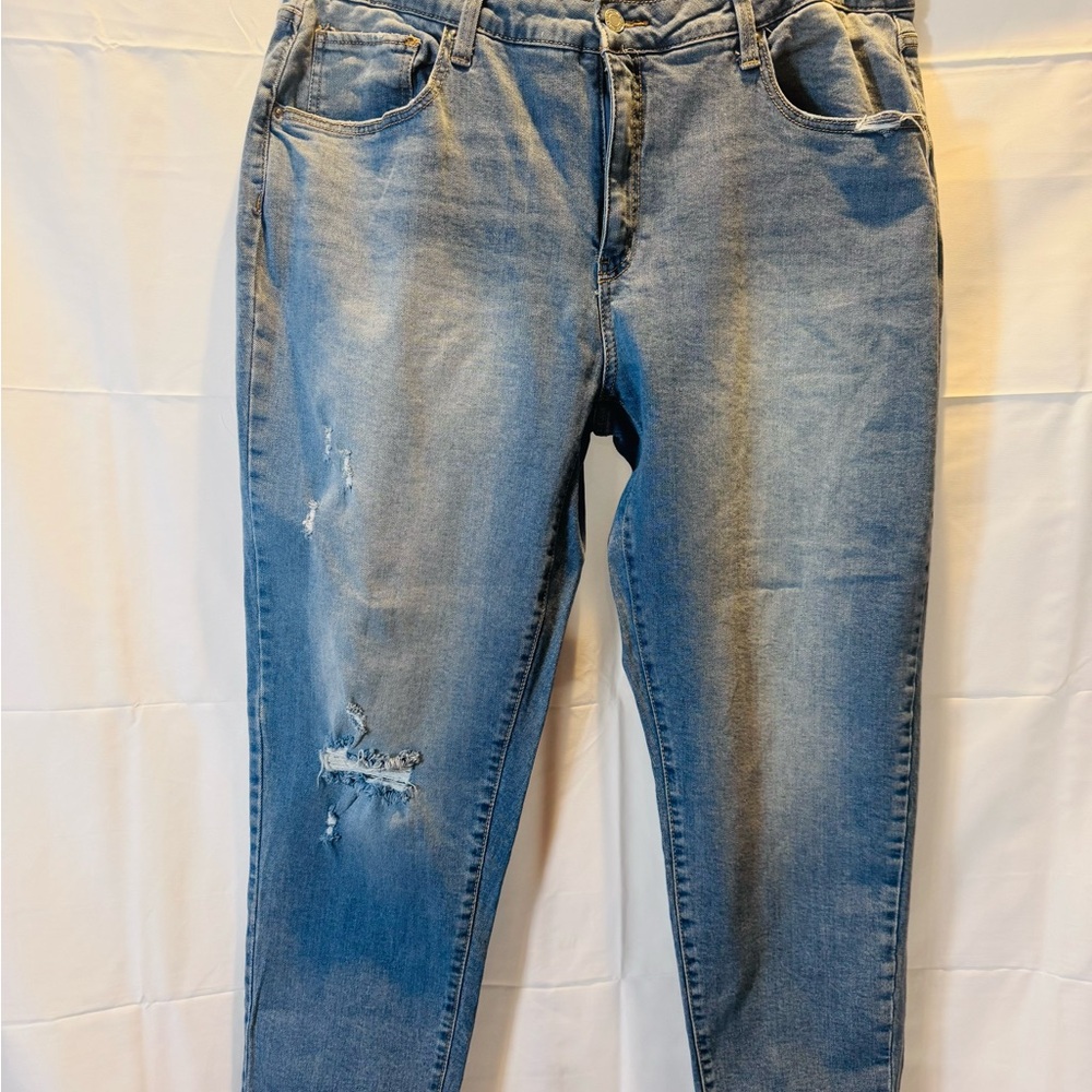 Time and Tru Light Blue Distressed Boyfriend Jeans